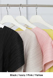 [Premium] Eileen Cut Pleated Short Sleeve T-shirt