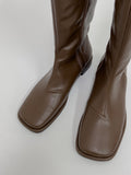 Mino Incision Square Toe Long Boots
