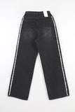 Tone-on tassel black denim