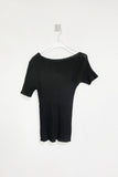 unbalance neck knit top