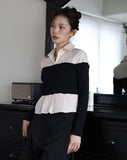 Lina color matching shirt top