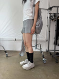 EYELET DRAPE SKIRT PANTS