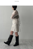 Organza Mock Neck See-Through Blouse