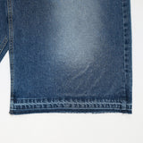 Brush cutting bermuda denim pants