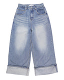CUFFED WIDE DENIM PANTS
