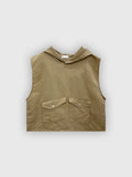 Crop Washer Pocket Hood Vest