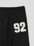 Numbering 92 Embroidered Cotton Wide Pants