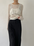 Stripe Non-Obi Bermuda Slacks