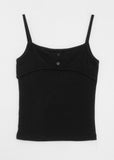 BUTTON LAYERED SLEEVELESS