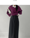 Matte Leather High Waist Long Skirt