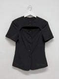 Cord Half-Hole Bijo Short Sleeve Jacket