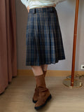 CHECK LOOP PLEATS SKIRT