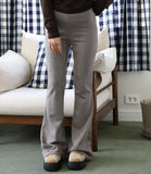 Suede bootcut pants