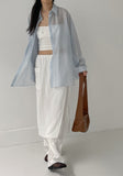 Tia Layered Nylon Wide Pants