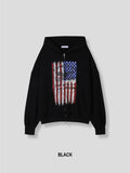 Crop Stars and Stripes Hood Zip-Up