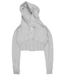 CUT LINE CROP HOODIE