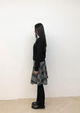 CHECK WRAP MIDI SKIRT
