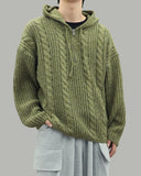 Noel Knit Hoodie Half Zip Up