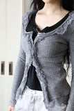 Lace slim cardigan