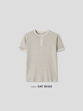 Pigment Ribbed Henley Neck Muscle Tee