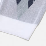 Argyle Pattern Needle Short Sleeve Cardigan