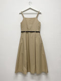 [Belt set] Pleated Bustier Long One Piece