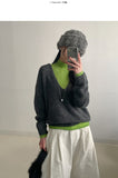 Deep V-Neck Loose Fit Knit