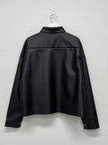 Leather Overfit Crop Shirt