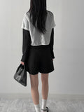 Embossed See-Through Mock Neck T-Shirt
