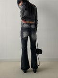 Brush Center Crease Bootcut Denim Pants