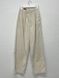 Banding corduroy long wide pants