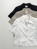 [summer/Wrinkle Free] Brulee Two Burton Short Jacket
