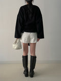 [wool20%] Smil No-Collar Robe Short Jacket