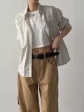 [Wrinkle Free] Pocket Stripe Loose Fit Shirt