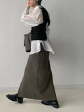 Shear Wool H-line Long Skirt