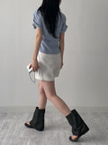 [Short sleeve ver.] Loke Wrap Shirring Shirt