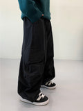 Eyelet half-moon cargo cotton pants