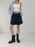 Basic Cotton Short Wide Pants