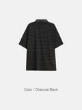 Todd Pigment Stripe Short Sleeve Collar Tee
