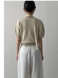 [Tie set] Puff half knit