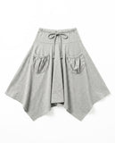 FRONT POCKET UNBAL SKIRT