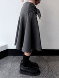 STRIPE RIBBON MIDI SKIRT