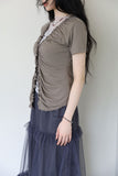 Medi lace button tee