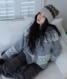 Snowflake Nordic Knit Zip-up