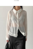 Frill Yoru See-through Blouse