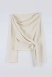 Clio wrap diagonal knit top