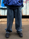 Unique Washed Two-Tuck Denim