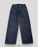 Pauline denim one-tuck wide pants