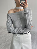 Melo Ribbed Off-Shoulder T-Shirt