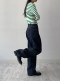 Ribbed Stripe V-Neck Tee